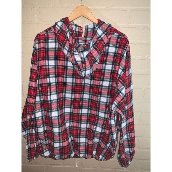 Vintage 90’s Oversized Hooded Flannel Large - Picture 2 of 10